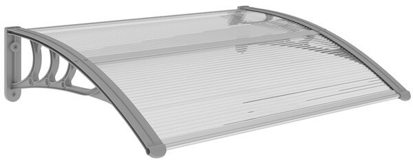 Outsunny Door Canopy Awning Outdoor Window Rain Shelter Cover for Front/Back Door Porch Clear 100 x 80cm