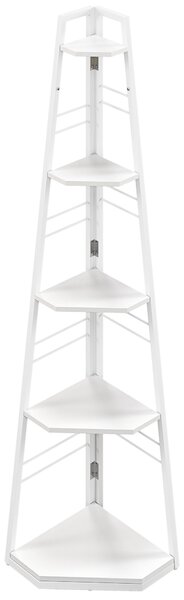HOMCOM 5-Tier Corner Shelf - White
