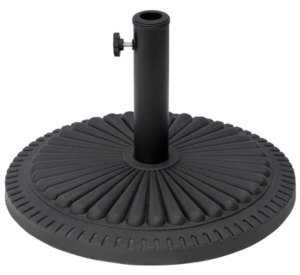 Outsunny Garden 15kg Round Parasol Base Cement Outdoor Umbrella Weight Stand Black Aosom UK