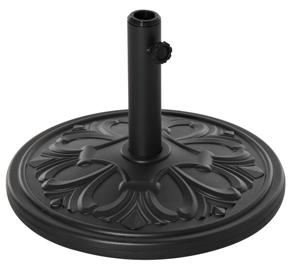 Outsunny Round Parasol Base, Heavy Duty Cement Umbrella Stand with Adjustable Coupler for Outdoor & Garden Aosom UK