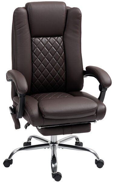 HOMCOM Executive Office Chair with 6-point Massage and Heat - Dark Brown
