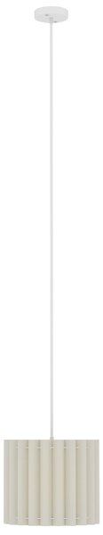 HOMCOM Linen Pendant Light, Modern Wave Ceiling Light Shade, E27 Lampshade for Living Room, Bedroom, Kitchen, Hallway, White