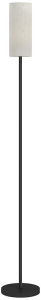 HOMCOM Floor Lamp for Living Room, Modern Standing Lamp with Linen Shade & Foot Switch, Minimalist Tall Pole Lampshade for Bedroom, Office, White