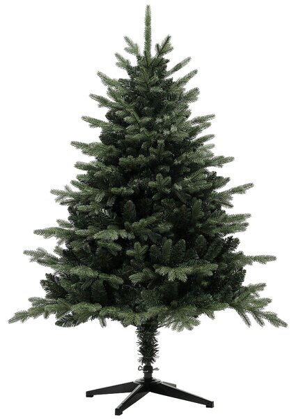 HOMCOM 5ft Artificial Spurce Christmas Tree with 1121 Branch Tips and Foldable Steel Base, Realistic Hinged Xmas Tree, Holiday Décor for Home Office, Green