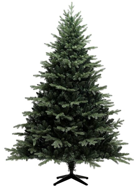 HOMCOM 7ft Artificial Spurce Christmas Tree with 3116 Branch Tips and Foldable Steel Base, Realistic Hinged Xmas Tree, Holiday Décor for Home Office, Green