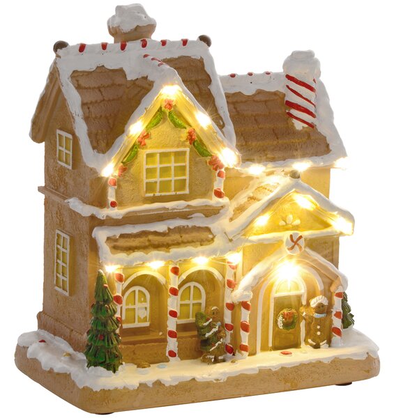 HOMCOM Gingerbread House Light & Music Christmas Decoration Aosom UK