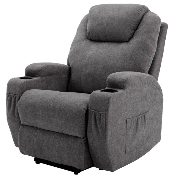 Remote Control Power Lift Electric Recliner Chair with Massage and Heating Points, Electric Lounger Chair for Elderly, 81x73x105 cm, Grey Aosom.UK