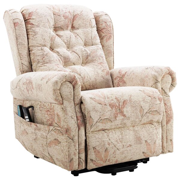 Dual Motor Power Lift Recliner Chair with Heat Massage and Infinite Position Lay Flat, Side Pockets, for Elderly , 92x98x107 cm, Beige Aosom UK