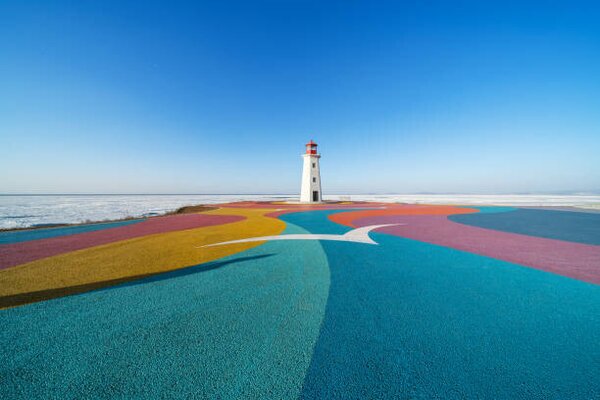 Art Photography Colorful road by the sea, zhengshun tang, (40 x 26.7 cm)