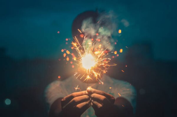 Art Photography Cropped hands holding sparkler at night,Bangladesh, Nadia / 500px, (40 x 26.7 cm)