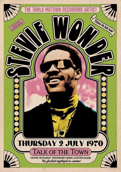 Poster Stevie Wonder - Talk of The Town 1970, (59.4 x 84 cm)