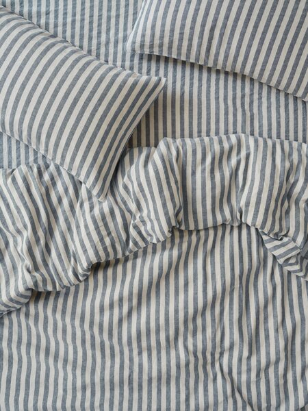 Atlantic Pembroke Stripe Linen Blend Duvet Cover | King | Piglet in Bed
