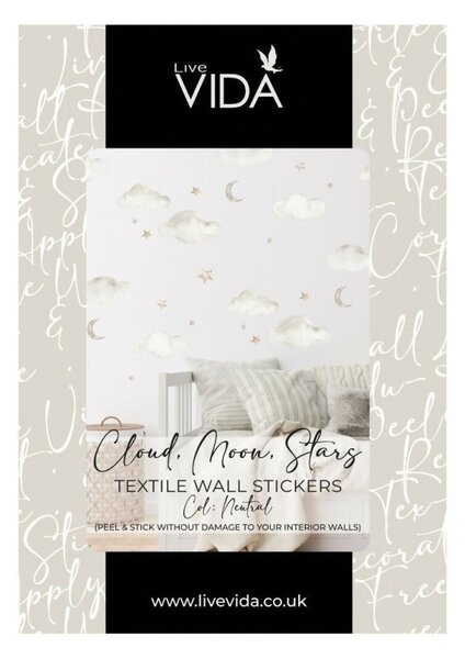 Live Vida Wall Stickers Cloud & Moon & Stars A4