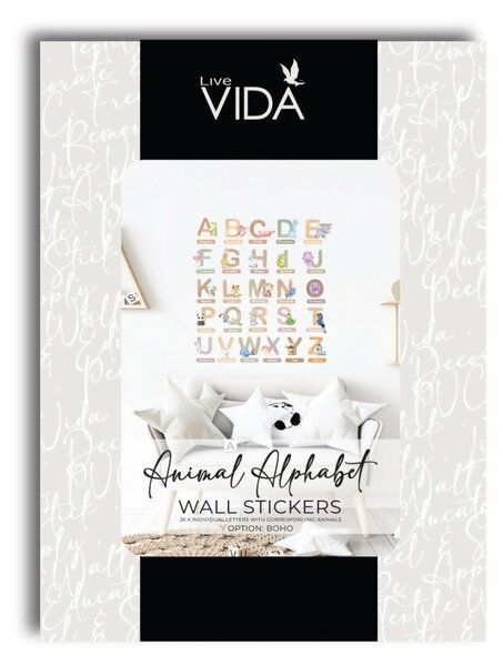 Live Vida Alphabet Wall Stickers with Animal Figures 26 pcs