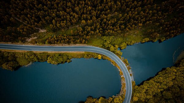 Photography WINDING MOUNTAIN ROAD WITH LAKE FROM, Gonsajo, (40 x 22.5 cm)