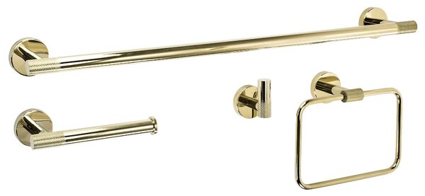 Bathroom Accessories Set GRID Gold 4 Pieces