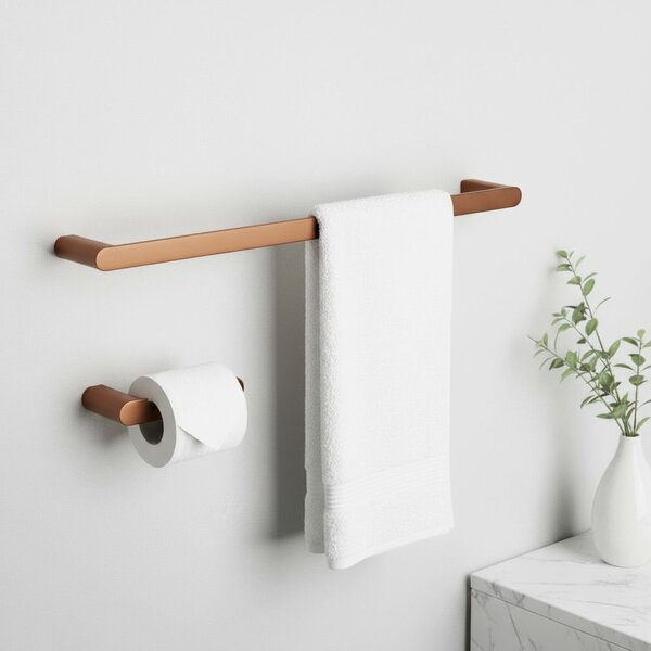 Bathroom Accessories Set Mati Brush Copper 4 Pieces