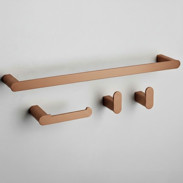 Bathroom Accessories Set Mati Brush Copper 4 Pieces