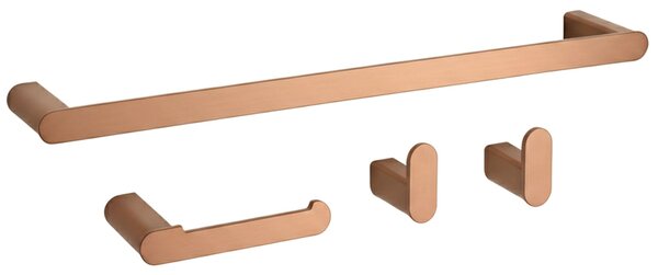 Bathroom Accessories Set Mati Brush Copper 4 Pieces