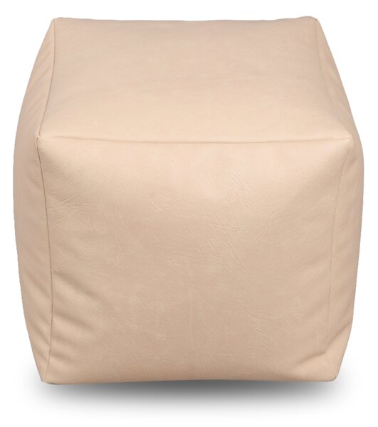 Kaikoo Faux Leather Beanbag Cube Cream