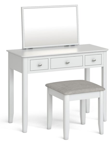White Dressing Table Set, Mirror, Stool | Roseland