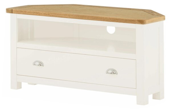 Padstow Grey Corner TV Stand, Screen Sizes Up To 46", Solid Wood | Oak