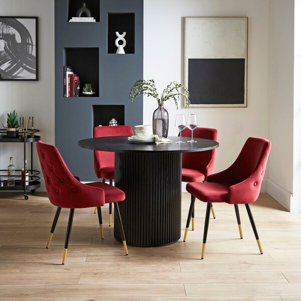 Ariana Set of 2 Dining Chairs, Velvet