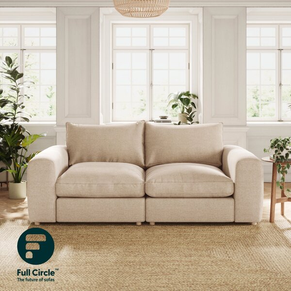 Full Circle Austin Natural Tonal Weave 4 Seater Sofa Natural