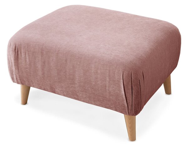 Rowen Upholstered Footstool | Grey, Green, Blue, Gold or Plum Pink Fabric Footrest, Pouffe for Living Room or Bedroom | Roseland Furniture Stores UK