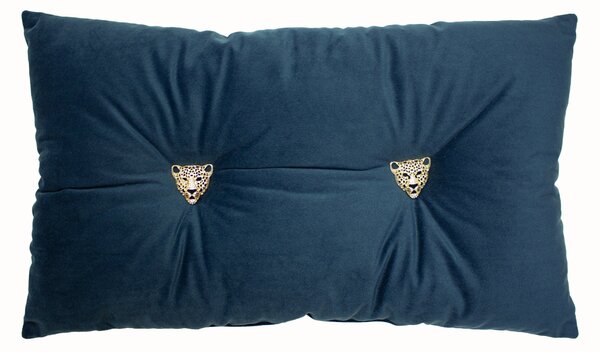 Paoletti Panther Velvet 30cm x 50cm Filled Boudoir Navy