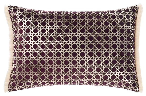 Linen House Taira Fringed 40cm x 60cm Filled Boudoir Merlot
