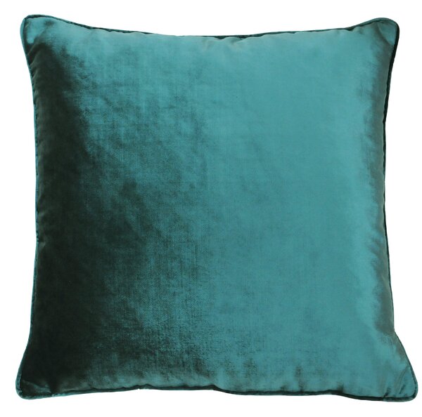 Paoletti Luxe Velvet Piped 55cm x 55cm Filled Cushion Jadite