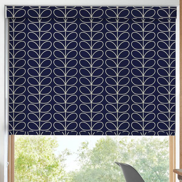 Orla Kiely Linear Stem Translucent Made to Measure Roller Blind Navy Whale
