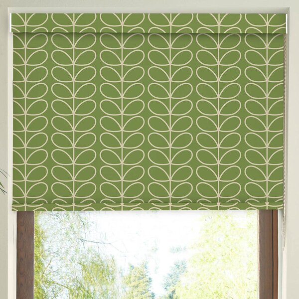 Orla Kiely Linear Stem Made to Measure Blackout Roller Blind Chalky Green