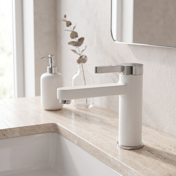 Bathroom faucet REA Polo White Chrom Low