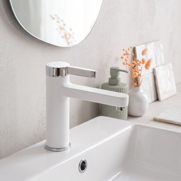 Bathroom faucet REA Polo White Chrom Low