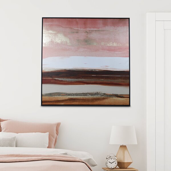 Premium Edit Solace in Gold no.2 Framed Canvas Pink/Brown
