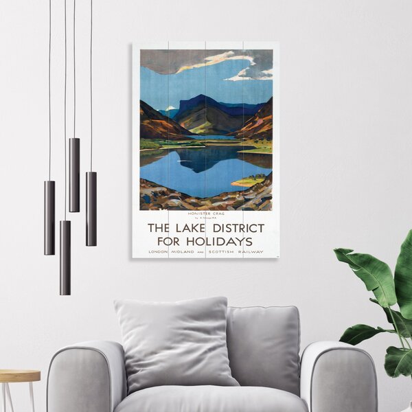 The Lake District Wooden Wall Art Blue/Green