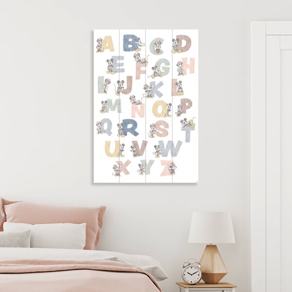 Mickey and Friends Wooden Wall Art White/Blue