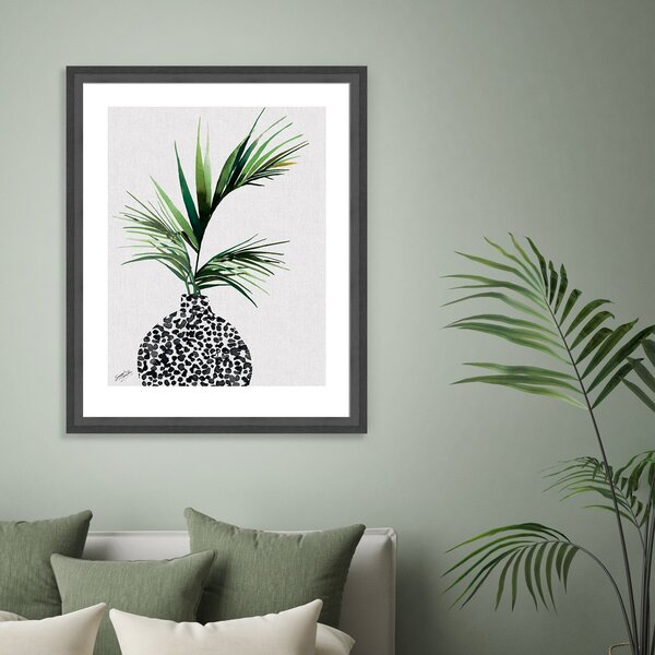 Areca Palm Plant Framed Print Green