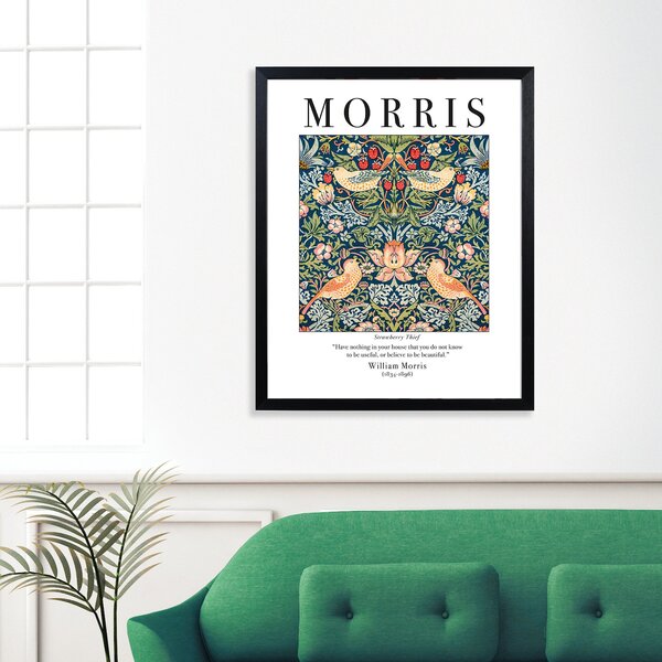 Strawberry Thief Framed Print by William Morris MultiColoured