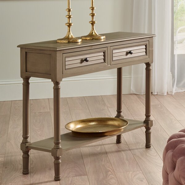 Pacific Ashwell Rectangle Console Table, Taupe Painted Pine Taupe
