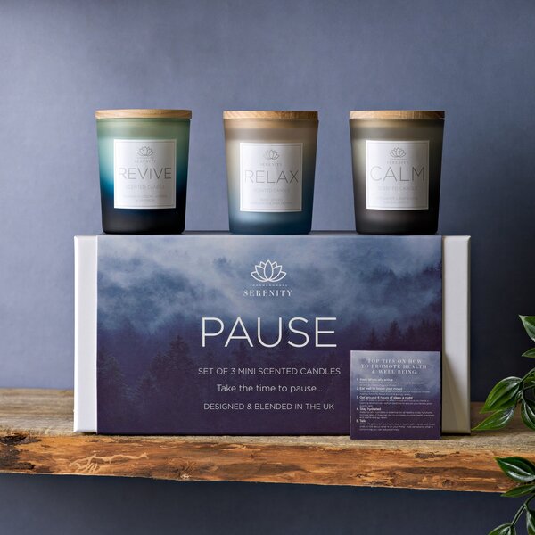 Serenity Set of 3 Pause Candles Blue