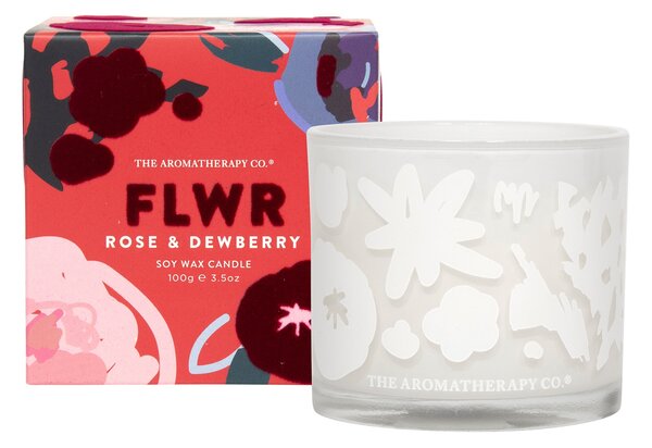 The Aromatherapy Co FLWR Rose Dewberry Candle 100g Red