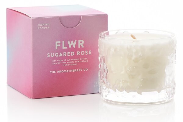 The Aromatherapy Co FLWR Sugar Rose Candle 100g Pink