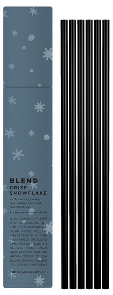 The Aromatherapy Co Set of 6 Blend Snowflake Scent Sticks Black