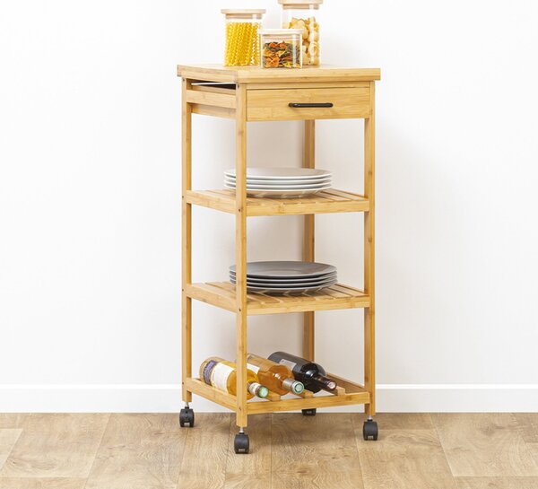 Linha Bamboo Kitchen Trolley Brown