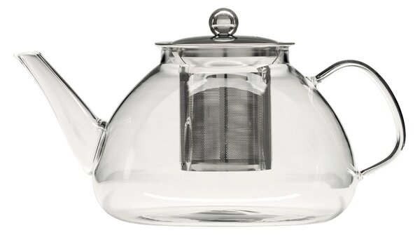 Stainless Steel 1.3L Infuser Glass Teapot Clear