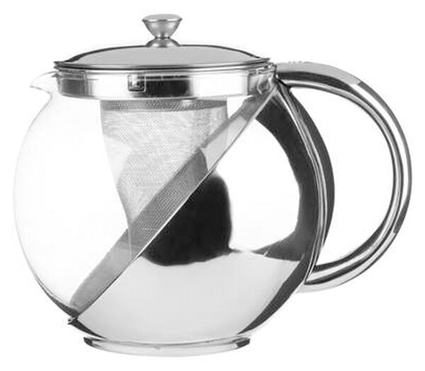 Stainless Steel 1.1L Infuser Glass Teapot Clear