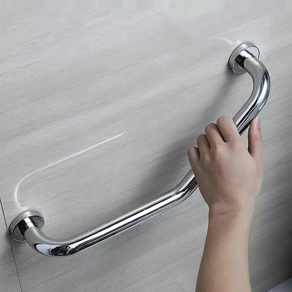 Bathroom angled grab bar Chrome